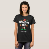 Leuk Creatief elf met naam Kerstmis familie T-shirt (Voorkant volledig)