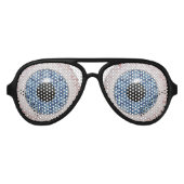 Leuk Creepy Blue Eyeball ontwerp Aviator Zonnebril (Voorkant)