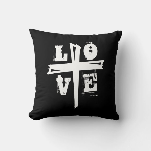 leuk CROSS met LOVE-letters | Kussen (Voorkant)