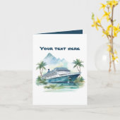 Leuk cruiseschip tekst toevoegen kaart (Gele Bloem)