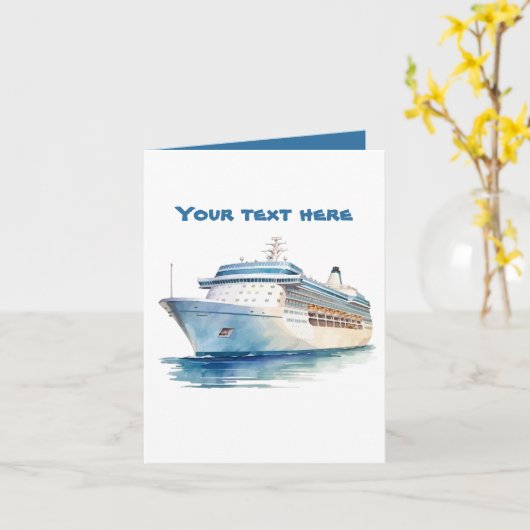 Leuk cruiseschip tekst toevoegen kaart (Gele Bloem)