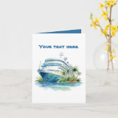 Leuk cruiseschip tekst toevoegen kaart (Gele Bloem)