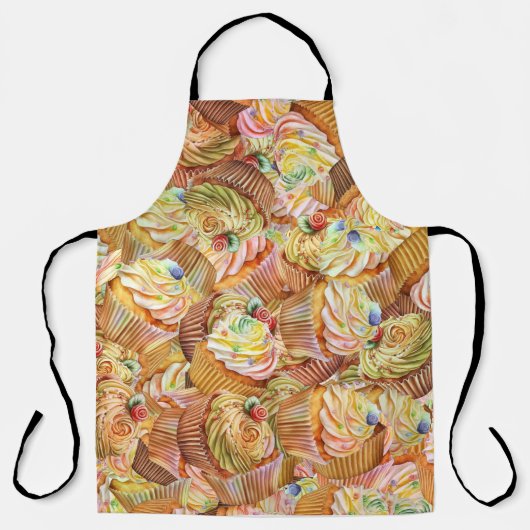 Leuk cupcake patroon, cupcake achtergrond patroon schort (Voorkant)