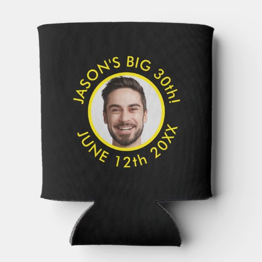Leuk Custom 30e Portret 2 Foto Verjaardagsfeest Blikjeskoeler (Achterkant)