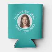 Leuk Custom 30e Portret 2 Foto Verjaardagsfeest Blikjeskoeler (Voorkant)