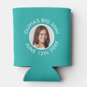 Leuk Custom 30e Portret 2 Foto Verjaardagsfeest Blikjeskoeler (Achterkant)