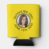 Leuk Custom 30e Portret 2 Foto Verjaardagsfeest Blikjeskoeler (Achterkant)