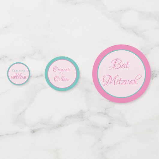 Leuk! Custom Bat Mitzvah Confetti (Achterkanten)