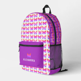 Leuk Cute Meisje Paars Roze School Vlinder Patroon Bedrukte Rugzak