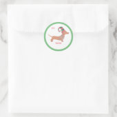 Leuk Dachshund Kerst puppy hondenliefhebber Ronde Sticker (Tas)