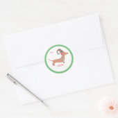 Leuk Dachshund Kerst puppy hondenliefhebber Ronde Sticker (Envelop)