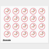 Leuk Dachshund Kerst puppy hondenliefhebber Ronde Sticker (Vel)