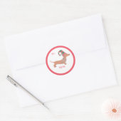 Leuk Dachshund Kerst puppy hondenliefhebber Ronde Sticker (Envelop)