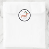 Leuk Dachshund Kerst puppy hondenliefhebber Ronde Sticker (Tas)