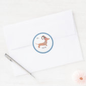 Leuk Dachshund Kerst puppy hondenliefhebber Ronde Sticker (Envelop)
