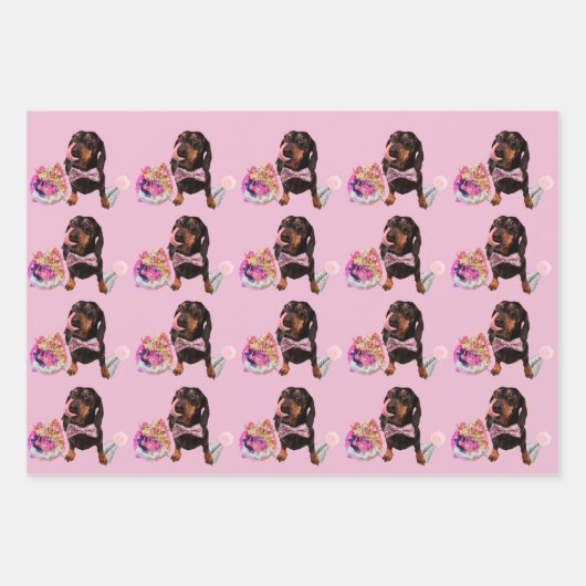 Leuk Dachshund Wrapping Papier 48x73 cm Inpakpapier Vel (Voorkant)