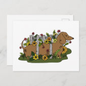 Leuk Dachsund Briefkaart of Mini Art Print (Voorkant / Achterkant)