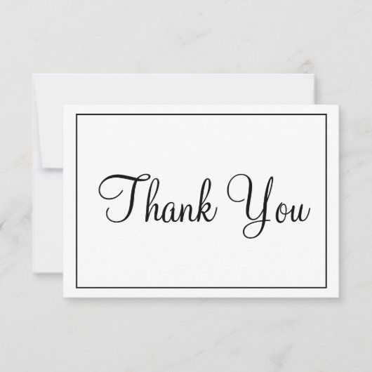 Leuk Dank Je Zwart en Wit Bedankkaart (Voorkant)