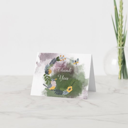 Leuk danken Weinig Vogel en Vlinder u Bedankkaart (Voorkant)