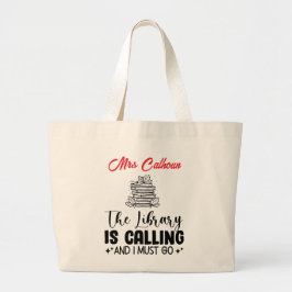 Leuk dat de bibliotheek belt grote tote bag