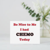 Leuk dat ik Chemo vandaag had. Briefkaart (Staand voorkant)