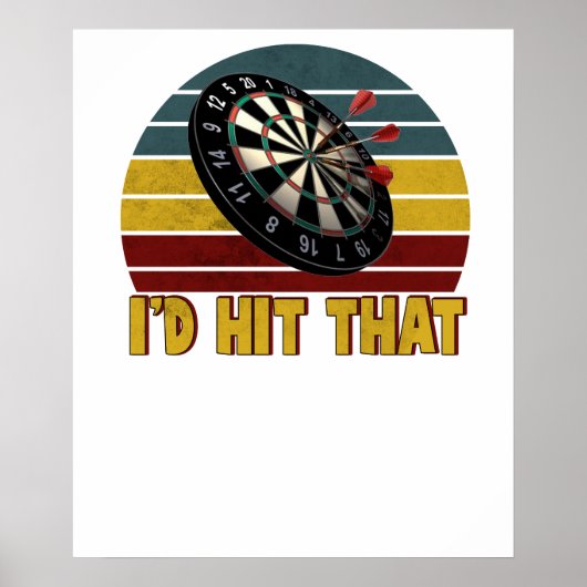 Leuk dat ik dat dartbord doel darts speler zou rak poster (Voorkant)