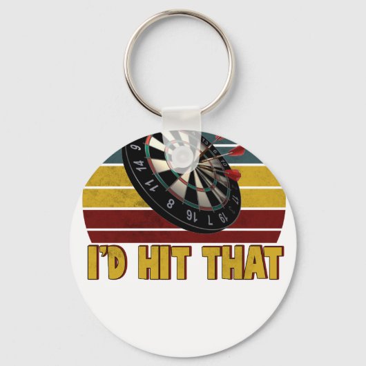 Leuk dat ik dat dartbord doel darts speler zou rak sleutelhanger (Voorkant)