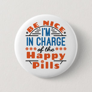 Leuk dat ik de aanvoerder ben van de Happy Pills P Ronde Button 5,7 Cm