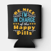 Leuk dat ik de baas ben van Happy Pills apotheker Blikjeskoeler (Achterkant)