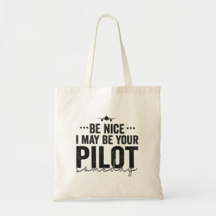 Leuk dat ik je piloot ooit ben, pa tote bag