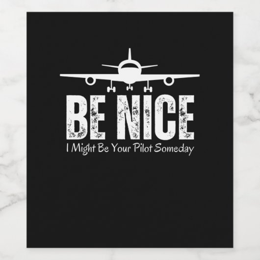 Leuk dat ik ooit je piloot kan zijn wijn etiket (Enkel label)