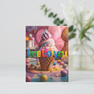 Leuk dat ik voor je smelt   consumptie-ijs briefkaart