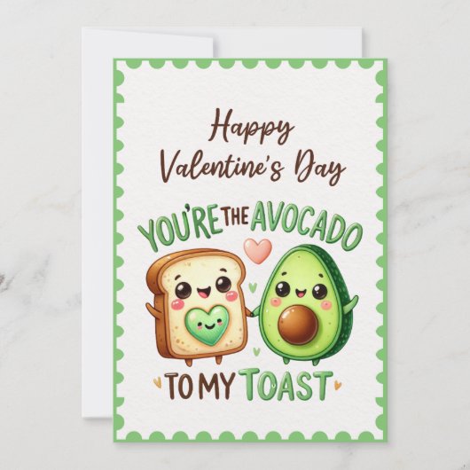 Leuk dat je de avocado bent van mijn toast Valenti Feestdagenkaart (Voorkant)
