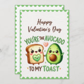 Leuk dat je de avocado bent van mijn toast Valenti Feestdagenkaart (Voorkant / Achterkant)