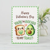 Leuk dat je de avocado bent van mijn toast Valenti Feestdagenkaart (Staand voorkant)