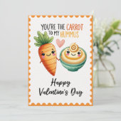 Leuk dat je de wortel bent van mijn hummus Valenti Feestdagenkaart (Staand voorkant)