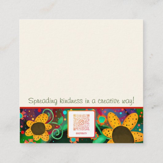 Leuk dat je deze Bloemeninspiratie Vriendheidskaar Vierkante Visitekaartje (Achterkant)