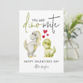 Leuk dat je Dino-Mite bent | Valentijnsdag Feestdagenkaart (Staand voorkant)