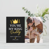 Leuk dat je mijn koning vaders dag foto kaart (Staand voorkant)