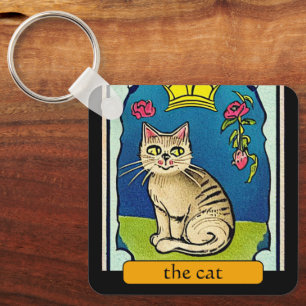 Leuk De Kat Tarot Kaart Fortune Teller Funny Fun Sleutelhanger