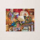 Leuk de vakantieontwerp van de Kerstman met kind Legpuzzel (Horizontaal)