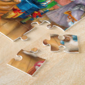 Leuk de vakantieontwerp van de Kerstman met kind Legpuzzel (Zijkant)
