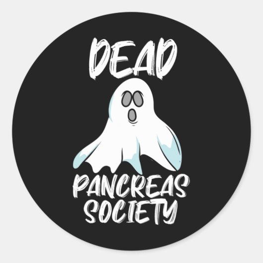 Leuk Dead Pancreas Society T1D T2D Design Ronde Sticker (Voorkant)