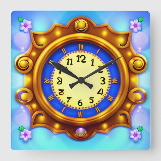 Leuk decoratief vierkante klok (Voorkant)