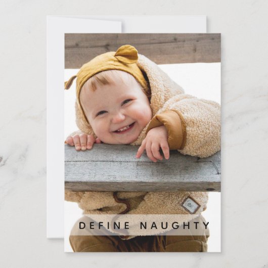 Leuk Definieer Stout | Foto Kerstmis Feestdagenkaart (Voorkant)