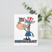 leuk , democratisch , tekenfilm briefkaart (Staand voorkant)