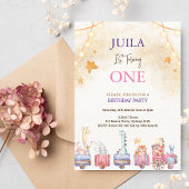 Leuk dier 1e verjaardagsfeestje kaart