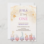 Leuk dier 1e verjaardagsfeestje kaart (Voorkant)