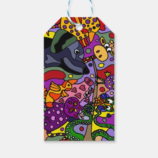 Leuk Dier Abstract Kunst Gift Labels Cadeaulabel (Voorkant)