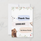 Leuk dier bedankt kaart | Baby Shower (Voorkant)